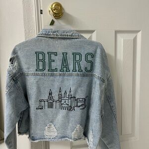 Denim Jacket cropped with Baylor Bears Graphic